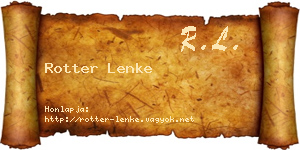 Rotter Lenke névjegykártya
